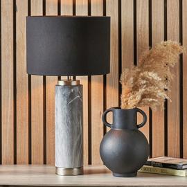 Pacific Carrara Ceramic Tall Table Lamp - Grey & Black