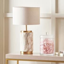 Pacific Carrara Ceramic Stone Effect Table Lamp - Natural