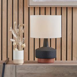 Pacific Elio Ceramic Wood Effect Table Lamp