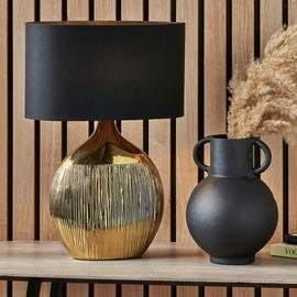 Pacific Gemini Ceramic Etched Table Lamp