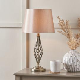 Pacific Jenna Metal Twist Detail Table Lamp - Brass