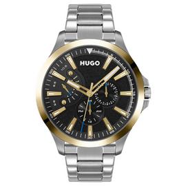 HUGO Men's Silver Strap Dual Tone Dial Bracelet Watch
