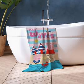 Peppa Pig Waves Beach Towel - Pink & Blue