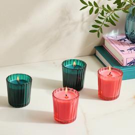 Habitat Ribbed Votive Candle Gift Set of 4