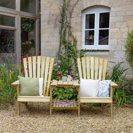 Forest Garden Florida Wooden Garden Love Seats - Natural