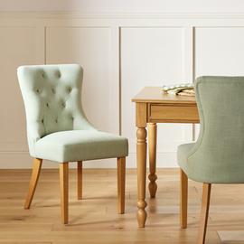 Argos Home Novara Pair of Fabric Dining Chair - Green