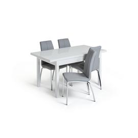 Argos Home Lyssa Gloss Extending Table & 4 Milo Chairs