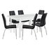 Hygena Lyssa Ext Dining Table & 6 Milo Chairs - Black