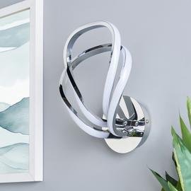 BHS Corolla Metal Two Petal LED Wall Light - Chrome