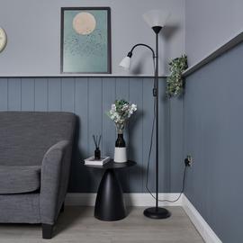 BHS Father & Child Metal Floor Lamp - Black