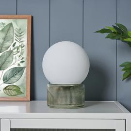 BHS Orbi Opal Glass Table Lamp - Green