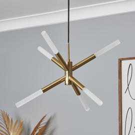 BHS Sputnik Metal 6 Light Ceiling Light - Brass