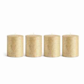 Argos Home Small Pillar Candles - Gold - Set of 4