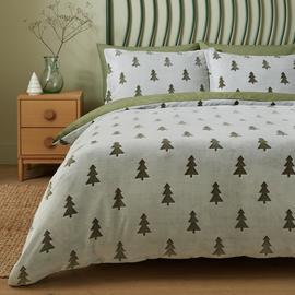 Argos Home Xmas Trees Fleece Bedding Set - Superking