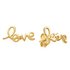 Revere 9ct Gold Plated Sterling Silver Love Stud Earrings