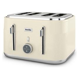 Breville Obliq VTT997 4-Slice Toaster - Cream