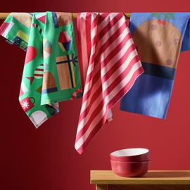 Habitat Festive Icons Tea Towels