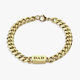 Revere Men Stainless Steel Gold Colour DAD Chain Bracelet