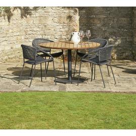 Pacific Dakota 4 Seater Rattan Effect Patio Set - Black