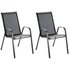 Argos Home Sicily Metal Set of 2 Stacking Chair - Black