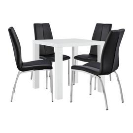 Argos Home Lyssa Gloss Dining Table & 4 Milo Chairs