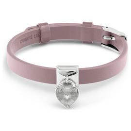 Radley Silver Plated Pink Leather Heart Charm Bracelet