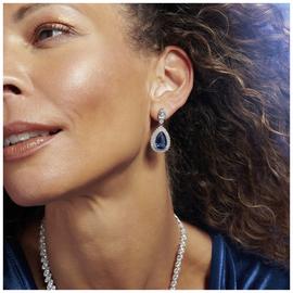 Jon Richard Cubic Zirconia Crystals Blue Halo Drop Earring