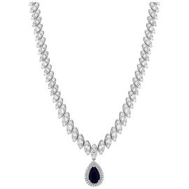 Jon Richard Blue Sapphire Pear Drop Pendant Necklace