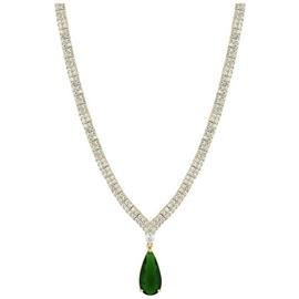 Jon Richard Emerald Green Pave Statement Pear Drop Necklace