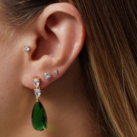 Jon Richard Cubic Zirconia Green Drop Earrings