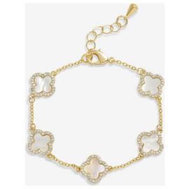 Jon Richard Gold Plated Mother of Pearl Clover Bracelet