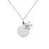 Moon & Back Sterling Silver Diamond Sister Pendant Necklace