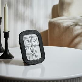 Habitat Black Ribbed Wooden Picture Frame - 4x6"