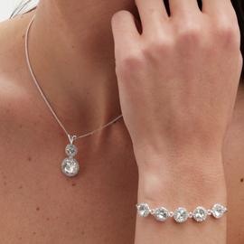 Jon Richard Cubic Zirconia Halo Solitaire Jewellery Set