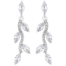 Jon Richard Cubic Zirconia Crystal Leaf Drop Earrings