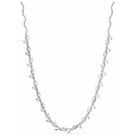 Jon Richard Cubic Zirconia Pave Wave Leaf Necklace