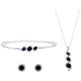 Jon Richard Sapphire and Crystal Twist Jewellery Set