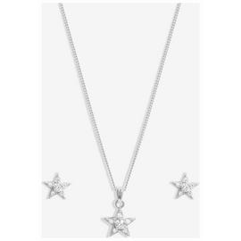 Simply Silver Cubic Zirconia Celestial Pendant & Earring Set