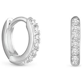 Simply Silver Cubic Zirconia 10mm Mini Hoop Earrings