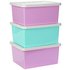 Argos Home Set of 3 27 Litre Pink Storage Boxes with Lids