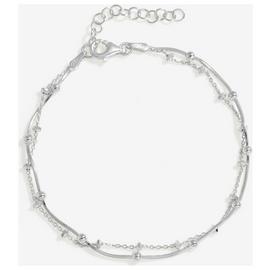 Simply Silver Sterling Silver Double Row Ball Chain Bracelet