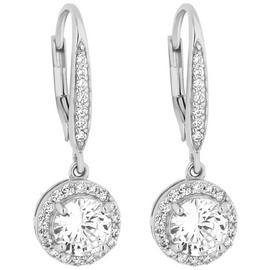 Simply Silver Sterling Silver Halo Drop Earrings