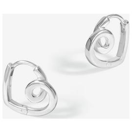 Simply Silver Sterling Silver Swirl Heart Hoop Earrings