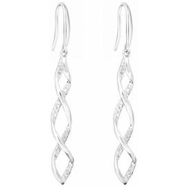 Simply Silver Cubic Zirconia Intertwined Drop Earrings