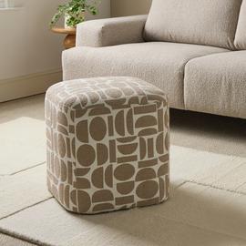 Argos Home Louise Fabric Pouffe - Geo Print