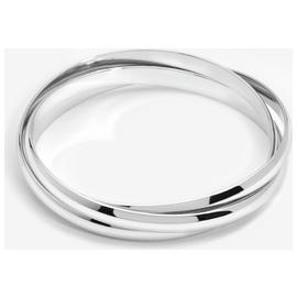 Jon Richard Silver Plated Interlock Hinged Bangle