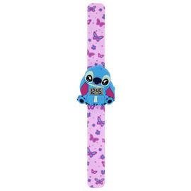 Disney Stitch Kids Pink Butterfly Slap Watch