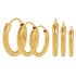 Revere 9ct Gold Plated Sterling Silver Sleeper Hoop Earrings