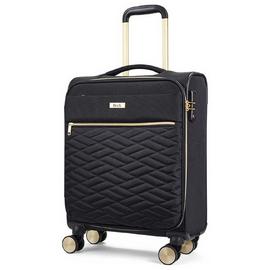 Rock Expandable 8 Wheel Soft Suitcase - Black