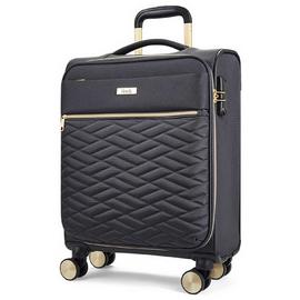 Rock Expandable 8 Wheel Soft Suitcase - Charcoal